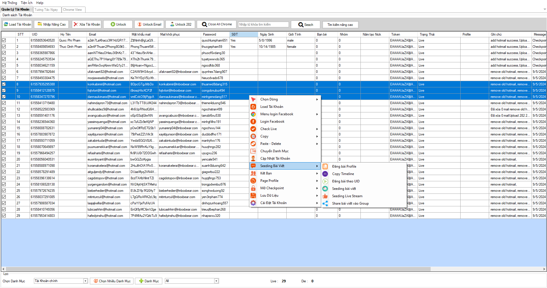 Phần Mềm Nuôi Nick Facebook SVB Care 4 giao dien phan mem nuoi nick svb care