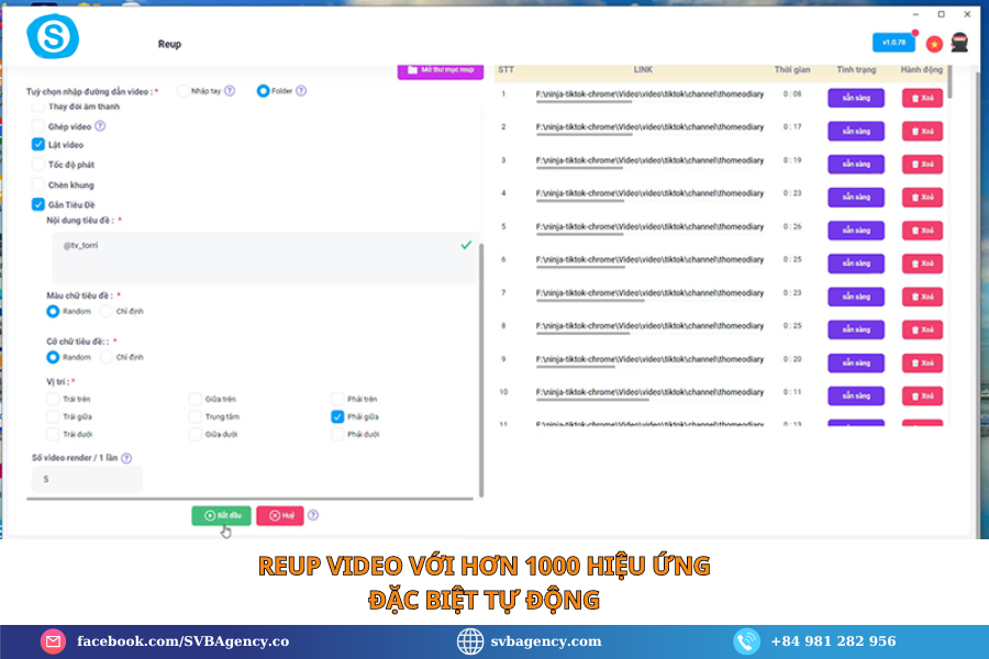 REUP VIDEO VỚI HƠN 1000 HIỆU ỨNG ĐẶC BIỆT TỰ ĐỘNG