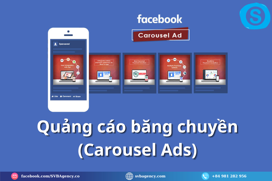 Mách Bạn 4 Hình Thức Quảng Cáo Facebook Phổ Biến 5 Quảng cáo băng chuyền (Carousel Ads)