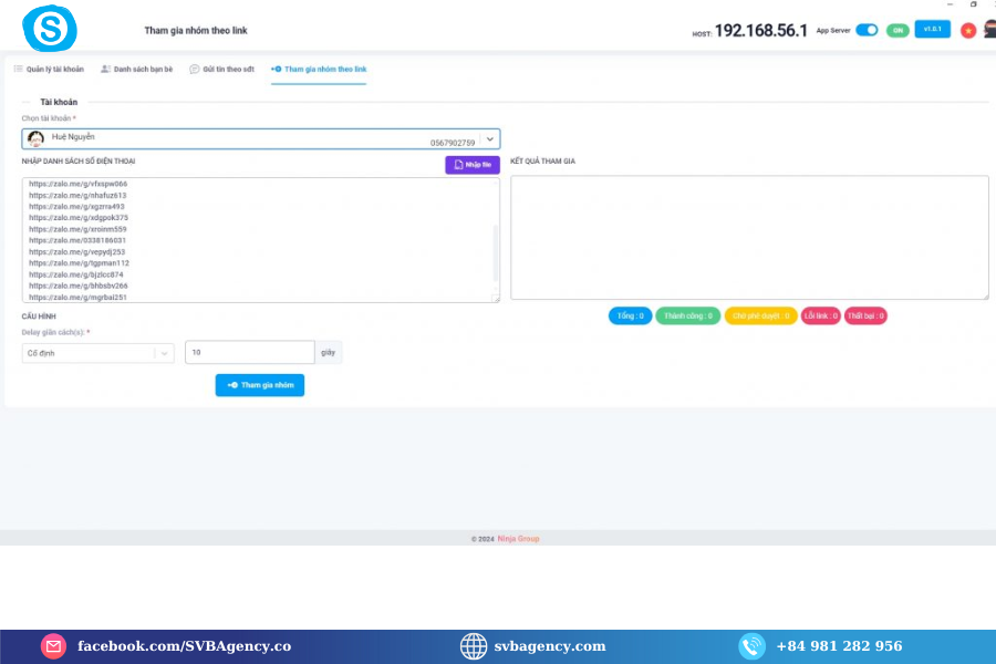 Quản lý nhóm zalo hàng loạt 