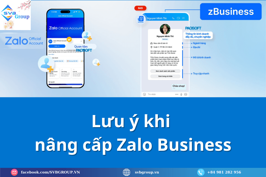 Lưu ý khi nâng cấp Zalo Business